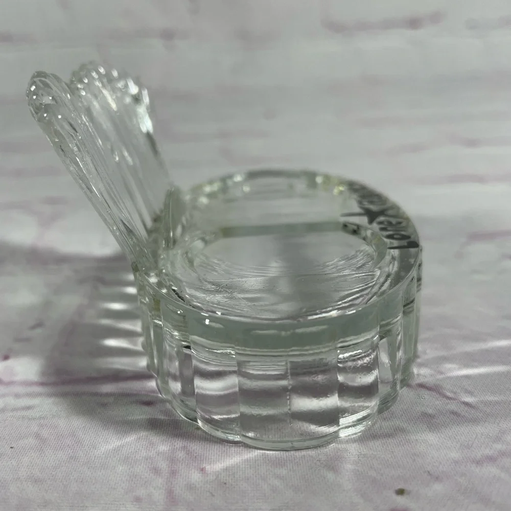 Vintage Glass Seashell Shaped Salt and Pepper Shakers with Beach Chair Holder